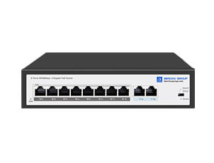 8 port 10/100M PoE switch with 2 gigabit