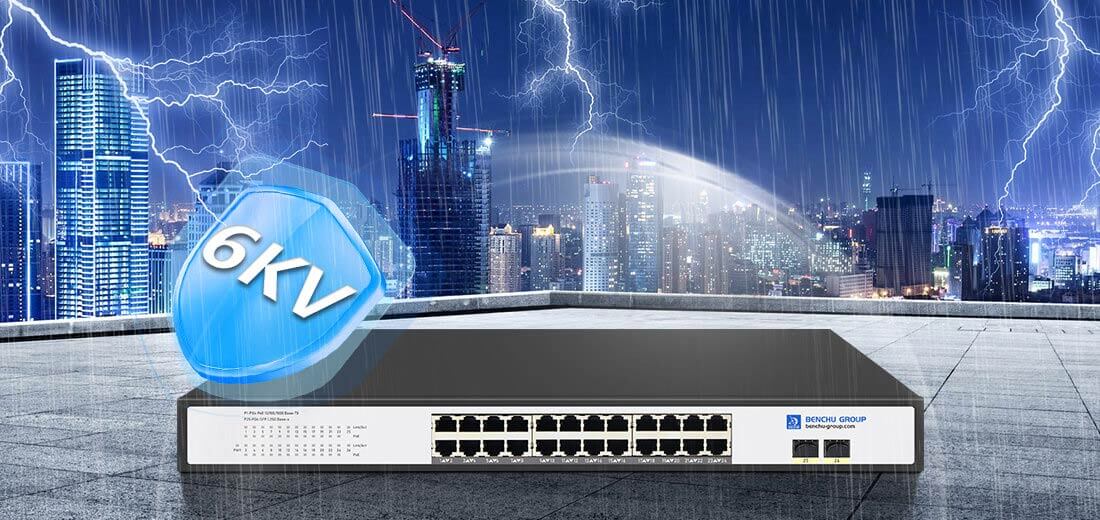 24 Port PoE+ Switches with 2 SFP