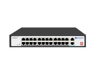 24 Ports 10/100M Unmanaged PoE Switch with 2-Gigabit RJ45 Uplink（SP5210-24PFE2GE）