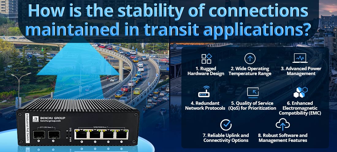 How is the stability of connections maintained in transit applications?