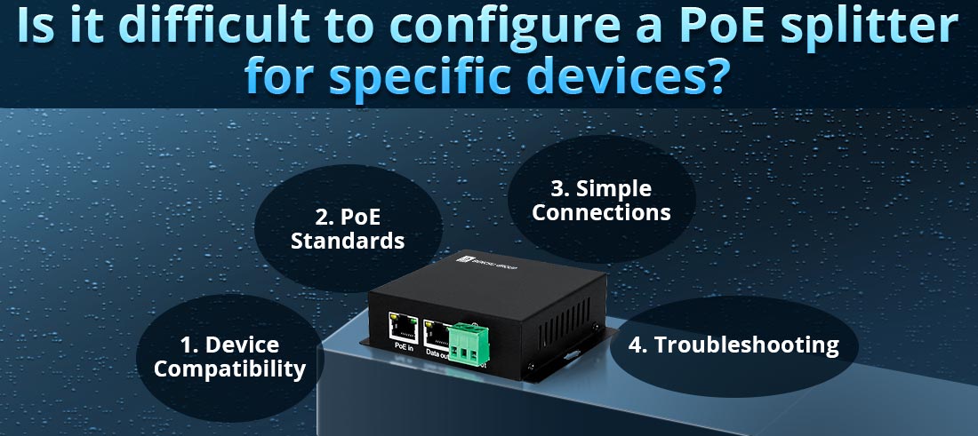 Is it difficult to configure a PoE splitter for specific devices?