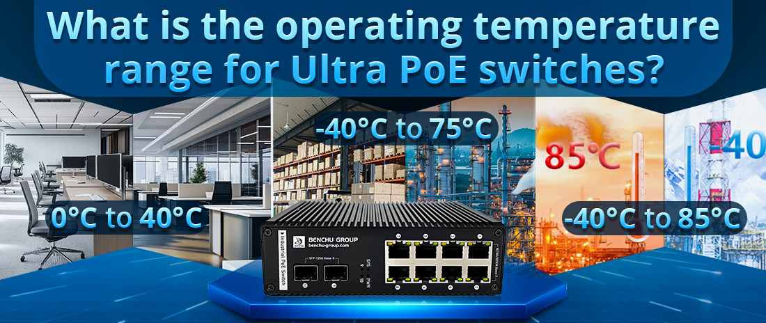 What is the operating temperature range for Ultra PoE switches