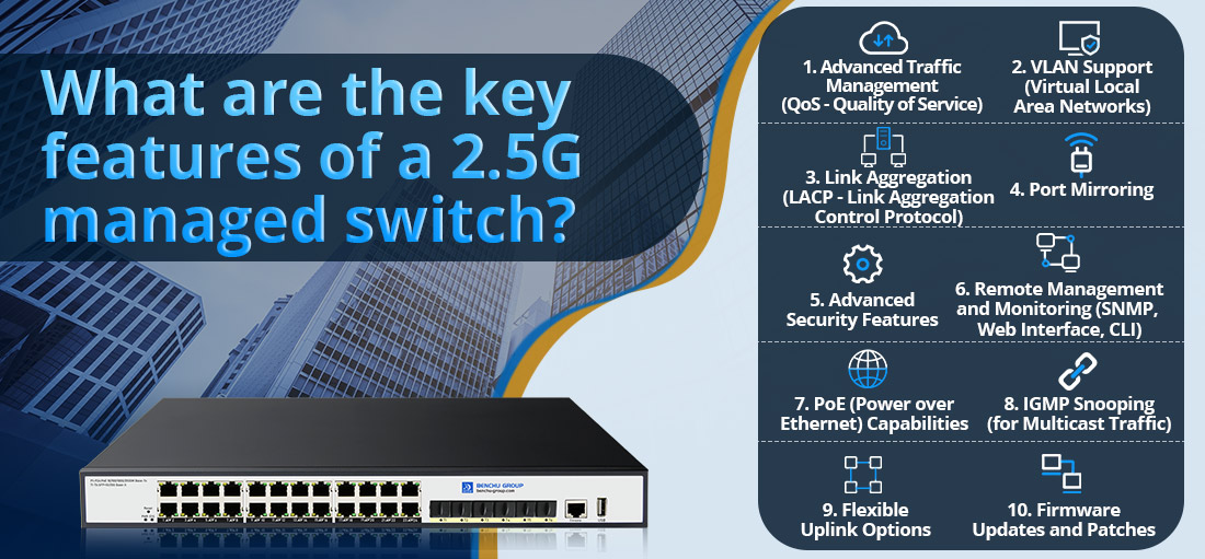 What are the key features of a 2.5G managed switch