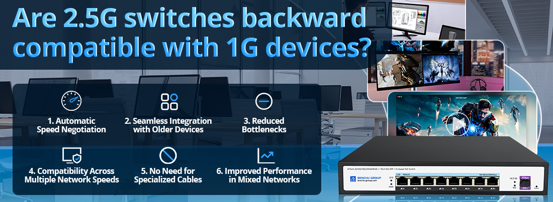 Are 2.5G switches backward compatible with 1G devices