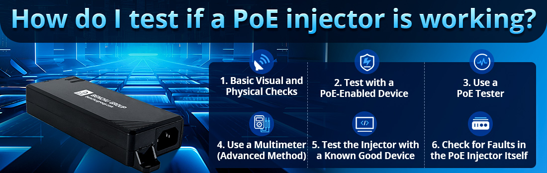 How do I test if a PoE injector is working