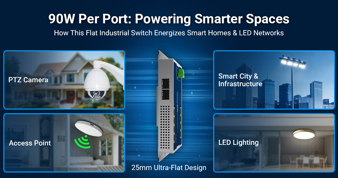 90W per Port: How This Flat Industrial Switch Energizes Smart Homes & LED Networks 90W per Port: How This Flat Industrial Switch Energizes Smart Homes & LED Networks