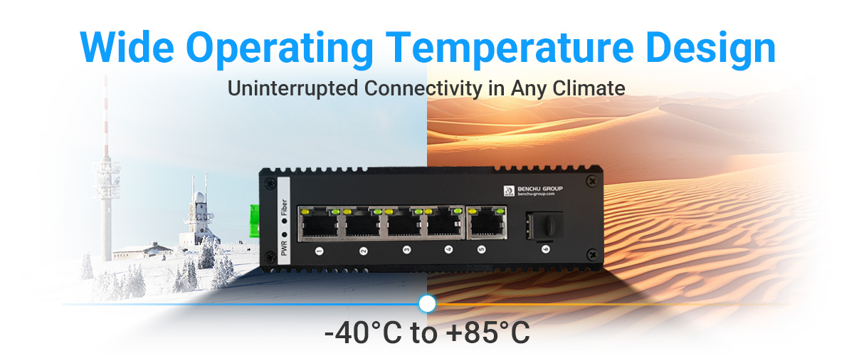 4 Ports gigabit industrial Gigabit PoE switch is built with high-quality components and rugged construction