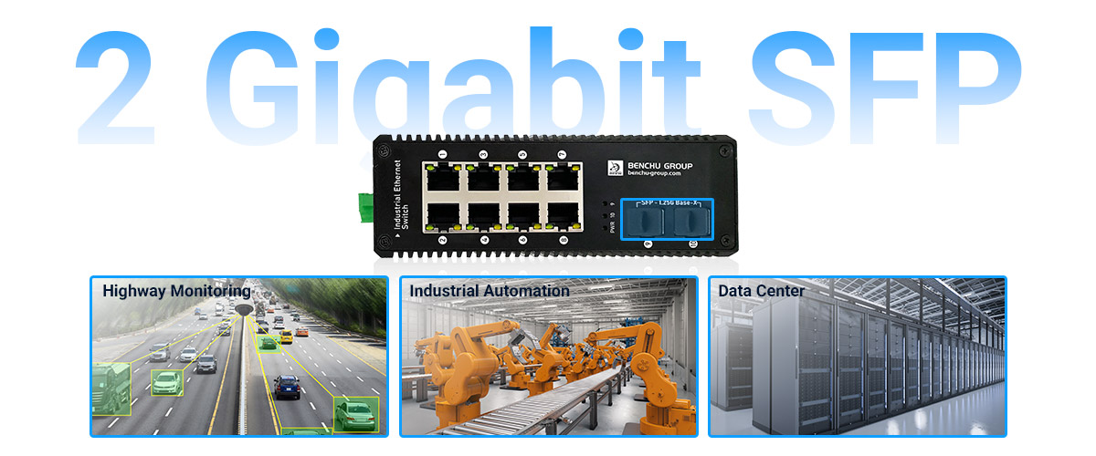 Industrial PoE switch features two SFP port uplinks provide versatile connectivity