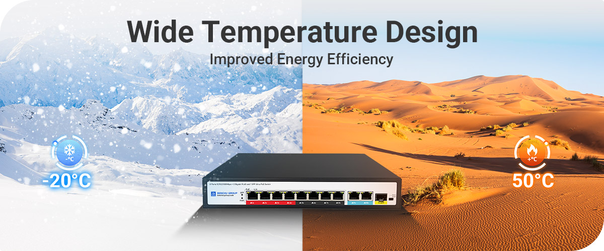 UPoE+switches typically use energy-saving technology UPoE+switches typically use energy-saving technology