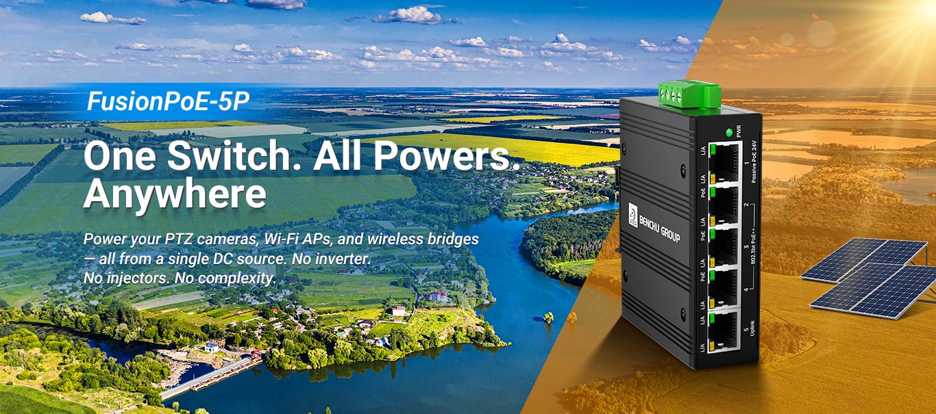 5-Port FusionPoE Switch for Remote & Off-Grid Deployments