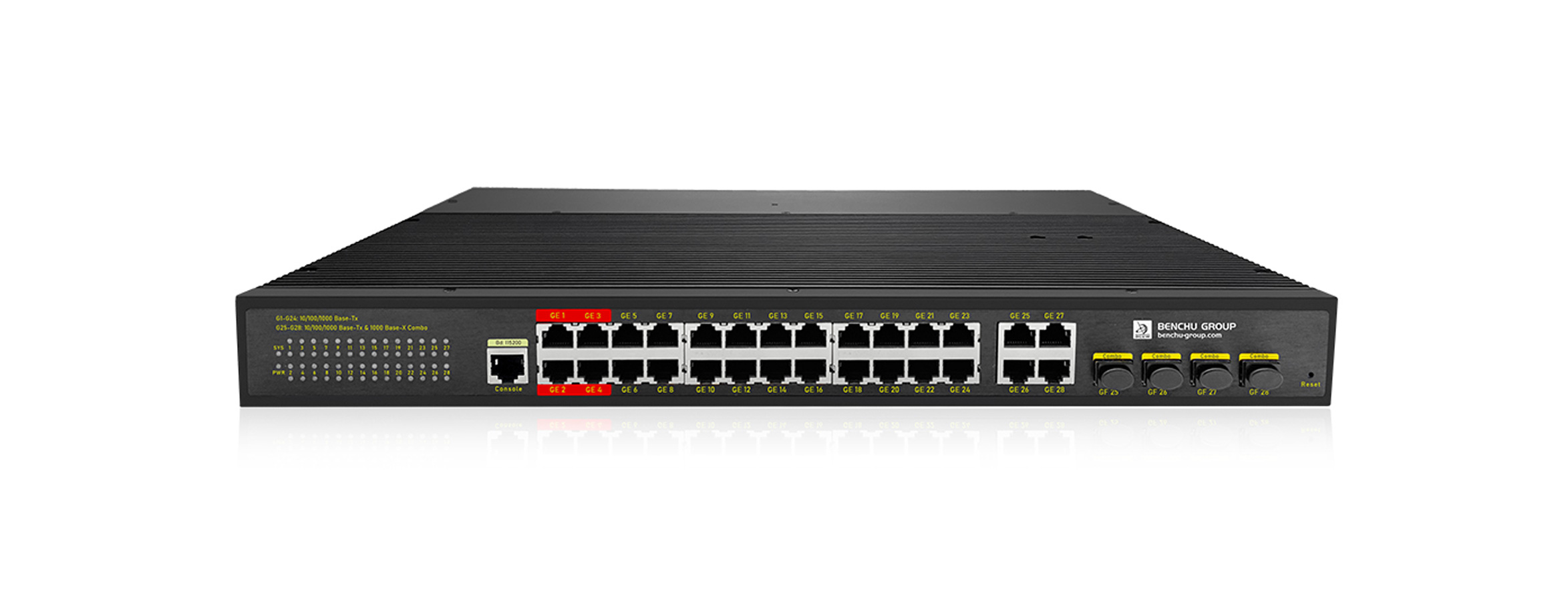 24-Port-Heavy-Industrial-L2+-Managed-PoE++-Switch IES7521-24PGE4GC-4BT-AC 24 Port Heavy Industry Managed PoE++ Switch