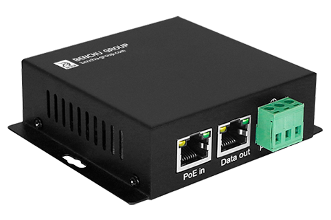BENCHU POE-SP01-BT 60W Gigabit PoE++ Splitter (12V 5A Output with 3500V Isolation) BENCHU POE-SP01-BT industrial high power gigabit PoE++ splitter with 12VDC 5A output, rugged metal housing, and 3500V galvanic isolation