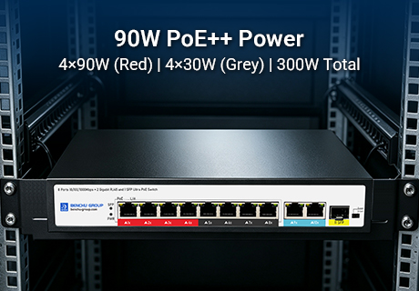 Высокомощный коммутатор нового поколения 802.3bt PoE++ обеспечивает мощность 90 Вт на порт для развертывания современных сетей.