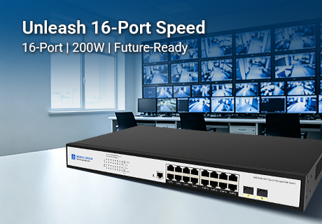 Инновационный 16-портовый управляемый коммутатор Gigabit PoE+ переосмысливает производительность и надежность современных корпоративных сетей.