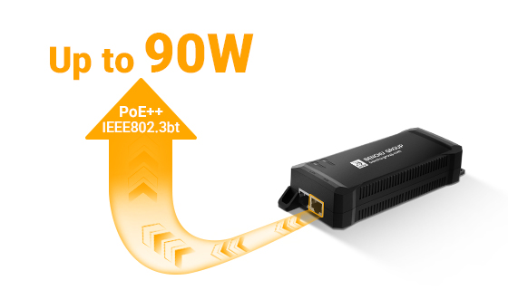 IEEE 802.3bt Class 8 90W Ultra PoE injector active power handshake protocol.